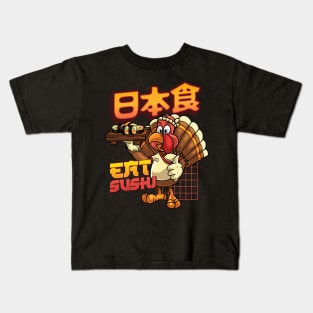 Funny Japanese Sushi Turkey Kids T-Shirt